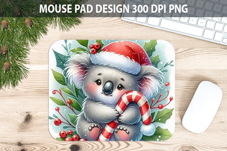 Koala Mouse pad Sublimation - Christmas Animal PNG Design