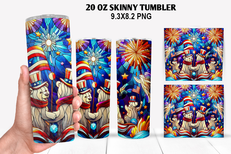Skinny Tumbler 20oz Wrap Design,4th of july Tumbler PNG