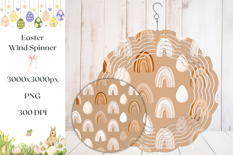 Boho Easter Eggs Wind Spinner, Rainbow Wind Spinner