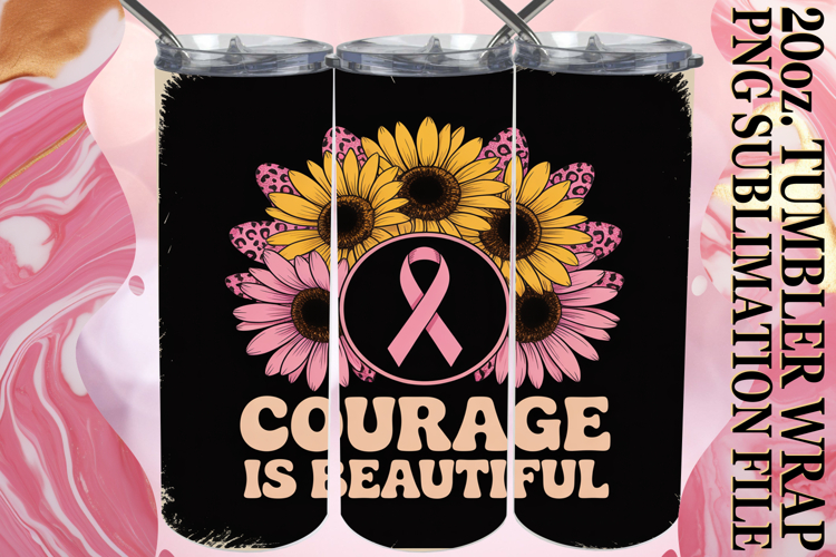 Cozy Escapes 20oz tumbler wrap, Breast Cancer