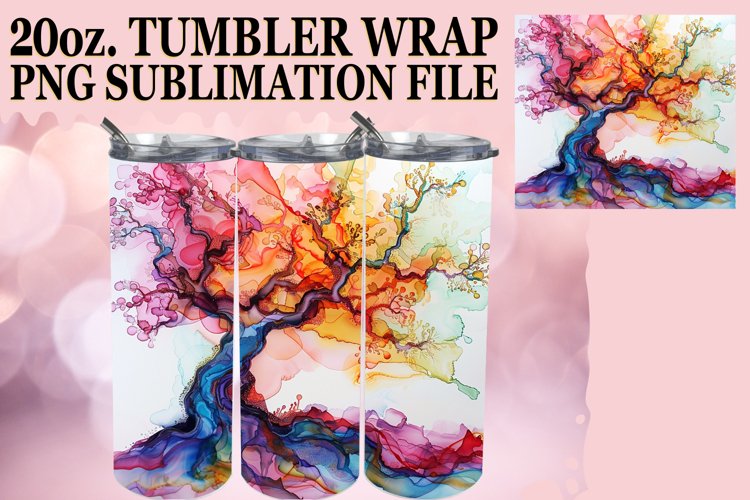 Enchanting Vibrant Dynamic Watercolor Tumbler Wrap: 20oz Sub example image 1