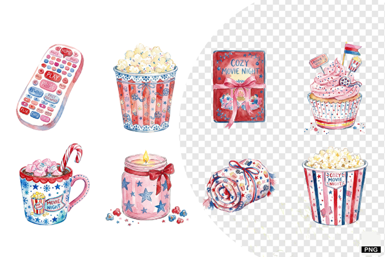 Cozy Movie Night Clipart