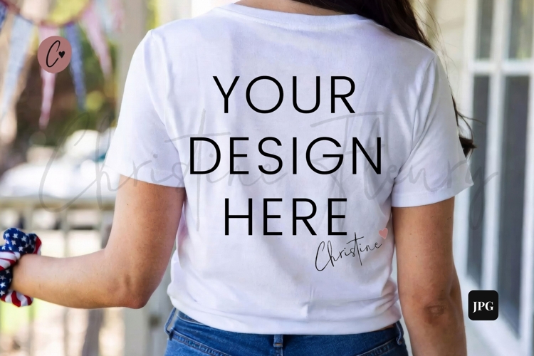 4th Of July White T-Shirt Mockup