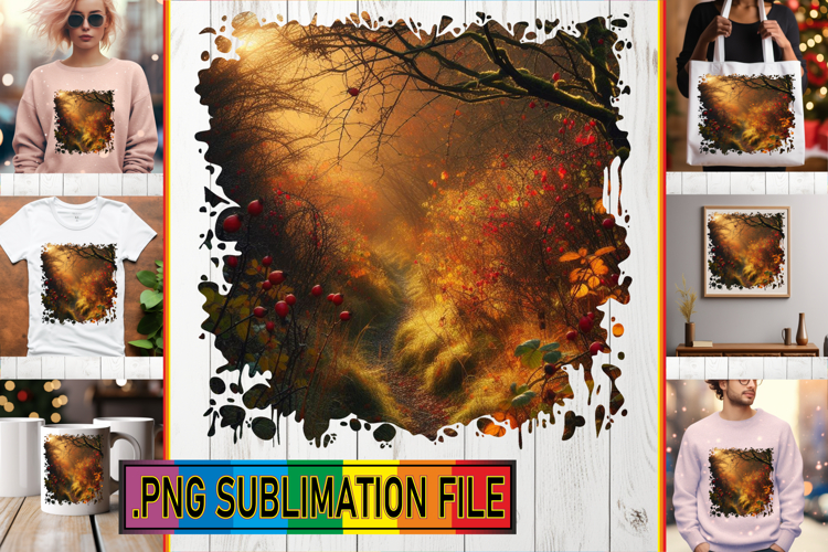 Cheerful Tote Bag Designs PNG, Autumn