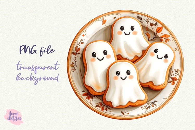 Cookies PNG Halloween Ghost Cafe Clipart Sublimation