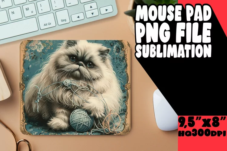 Playful Cat Print Mouse Pad