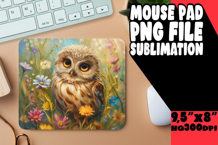 Whimsical Forest Owl Mouse Pad Series example image 1