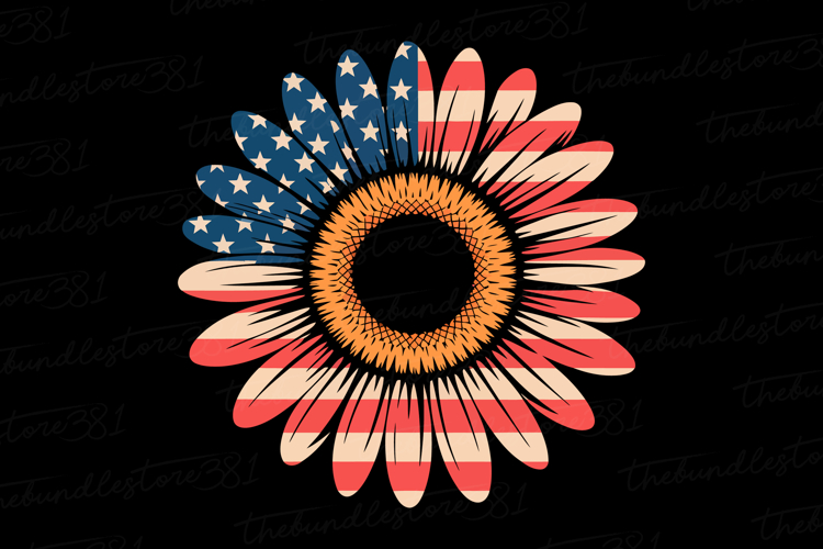 American Sunflower Svg | 4th of July Svg | Svg Cut File