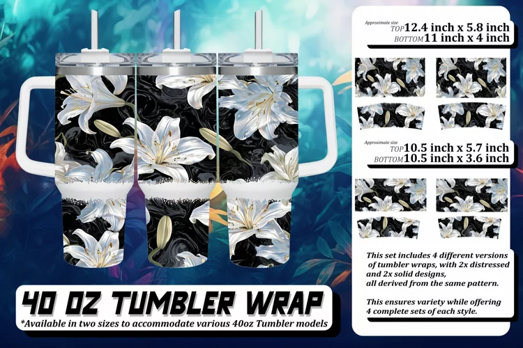Delicate Petal 3D Flower Tumbler Design 40oz
