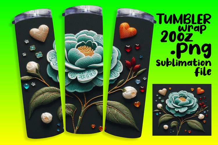 EXQUISITE 20oz Tumbler Design , 3D Flower