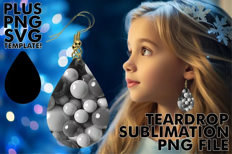 Boho Blossom Puff Pattern Teardrop Earrings