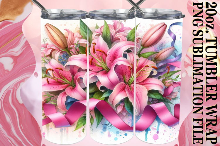Cheerful Sublimation 20oz tumbler wrap, Flowers