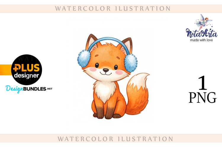 Illustration of a cute Christmas fox