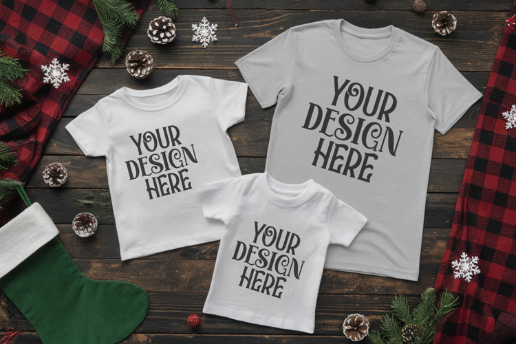 Christmas Family Matching Group T-Shirt Mockup