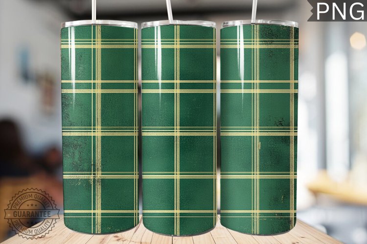 Green Plaid Tumbler Wrap - High Quality 300 Dpi example image 1