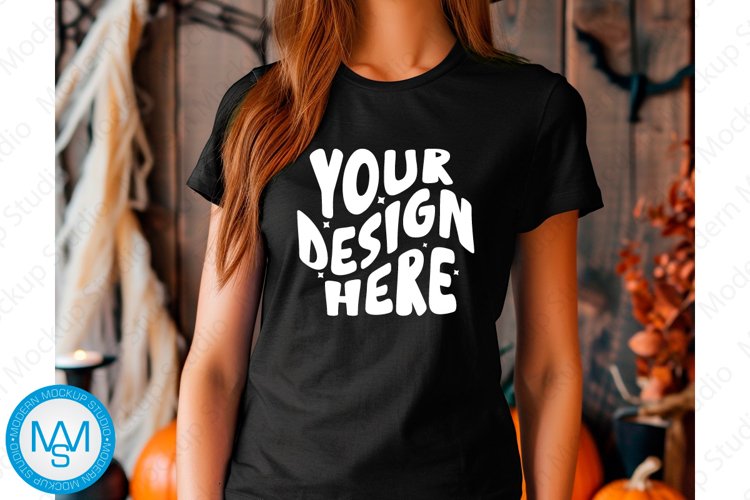 Black women Tshirt Mockup, Halloween tshirt mockup