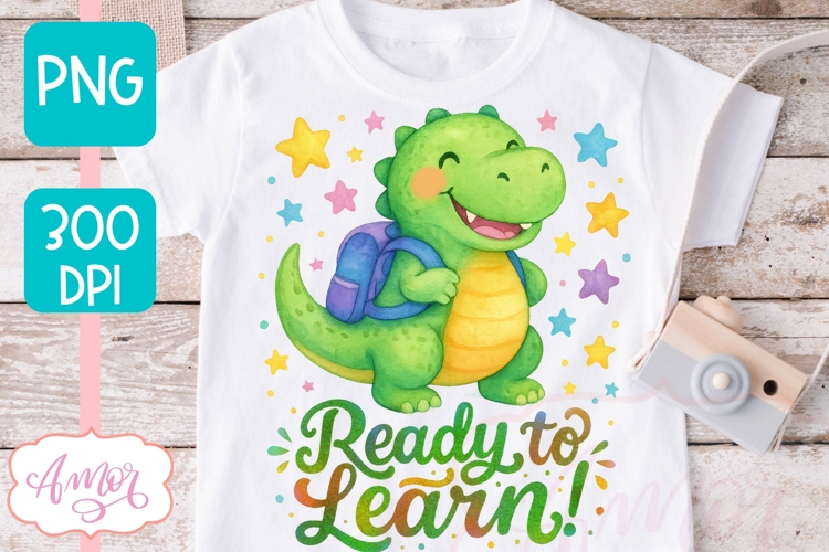 Cute back to school shirt PNG, Ready to learn sublimation