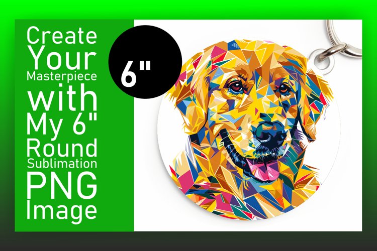 Eye-Catching Abstract Dog Round Design Keychain Pattern