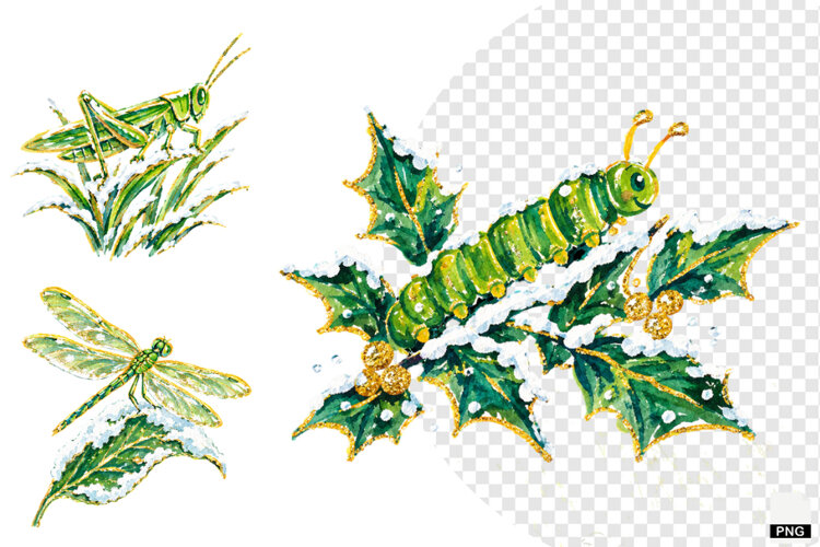 Winter Insect Garden Clipart example image 1