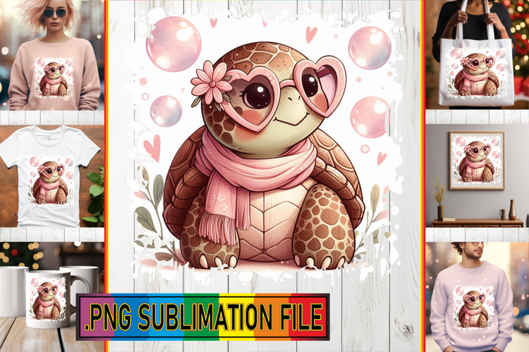 Cheerful TSHIRT Art PNG, Turtle