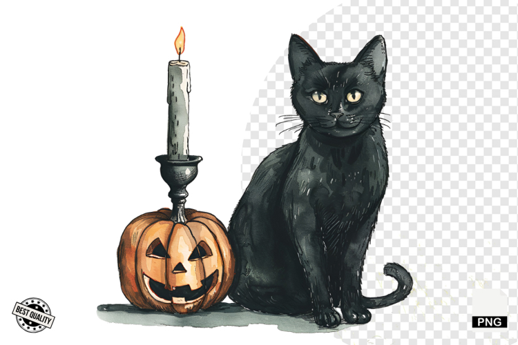 Watercolor Gothic Halloween Clipart