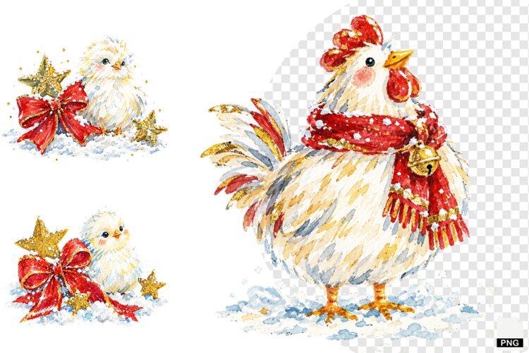 Christmas Chicken Coop Clipart example image 1