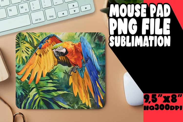Flower and Bird Design Mouse Pad