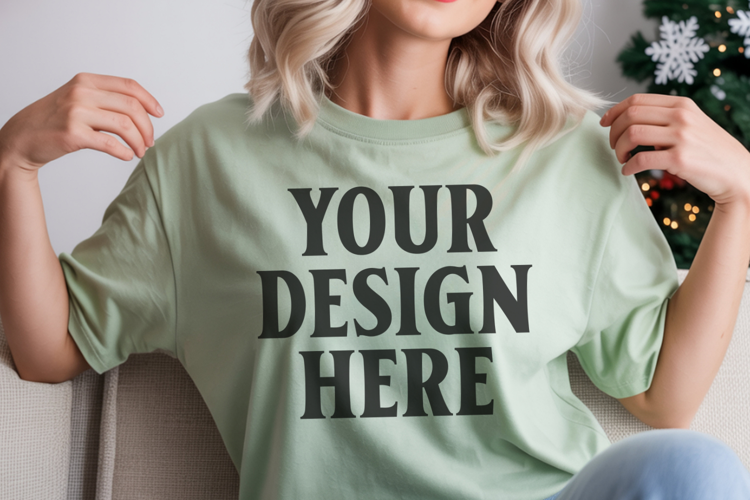 Bay Comfort Colors 1717 Christmas Shirt Mockup, Cozy Mockup