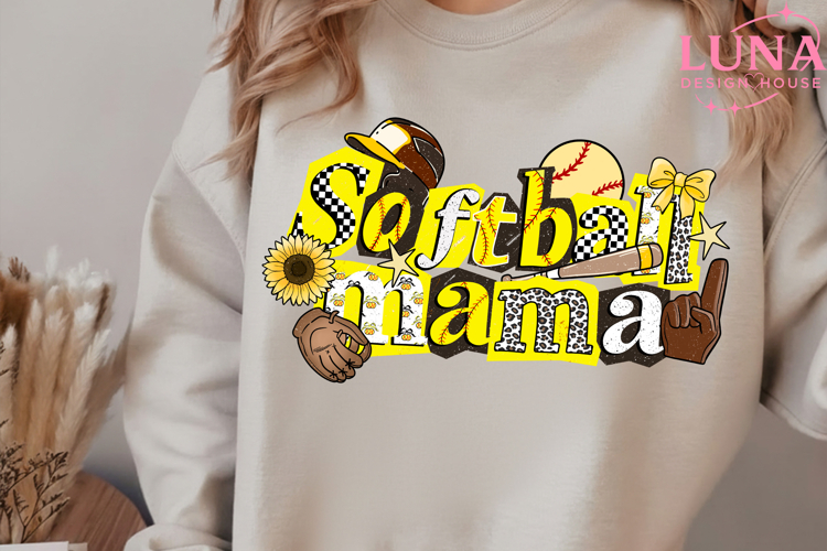 Softball Mama png, Distressed Game Day png, Softball Png