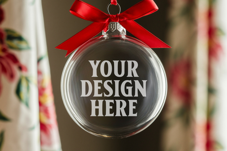 Acrylic Christmas Ornament Mockup , christmas ornament mocku