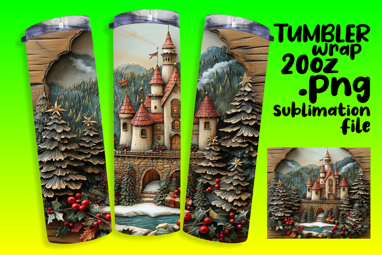 VIBRANT 20oz Tumbler Template for DIY , Christmas