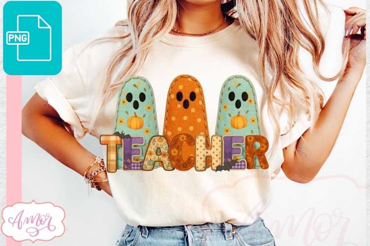 Halloween Teacher Sublimation design PNG| Fall shirt PNG