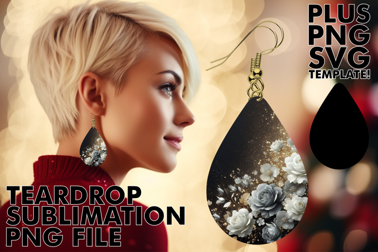 Chic Teardrop Earrings Sublimation, Leopard Prints