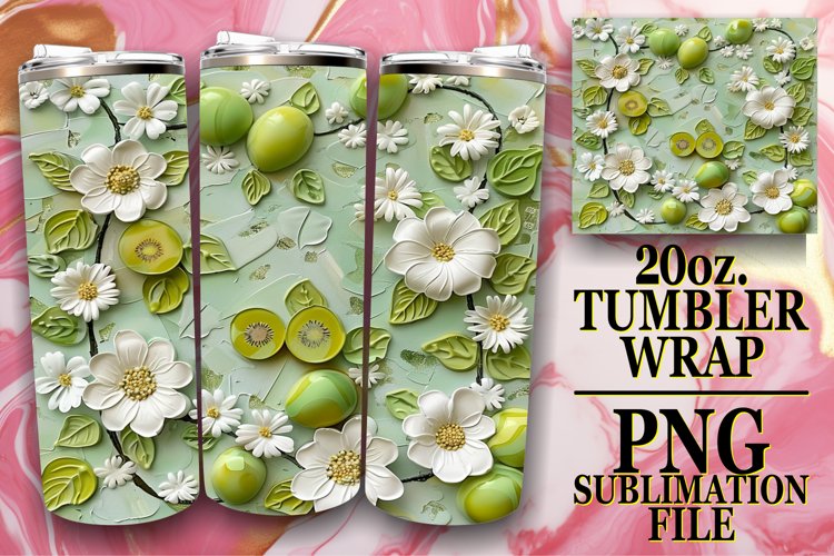 Flower and Fruit Tumbler Wrap for 20oz
