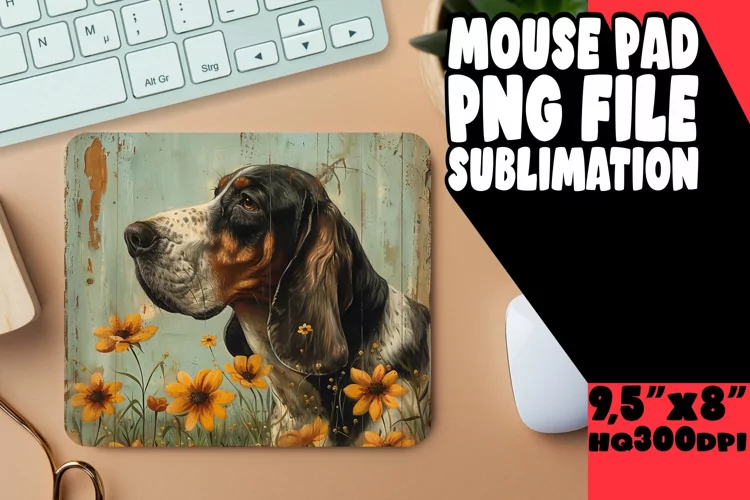 Puppy Love Woodgrain Mouse Mat
