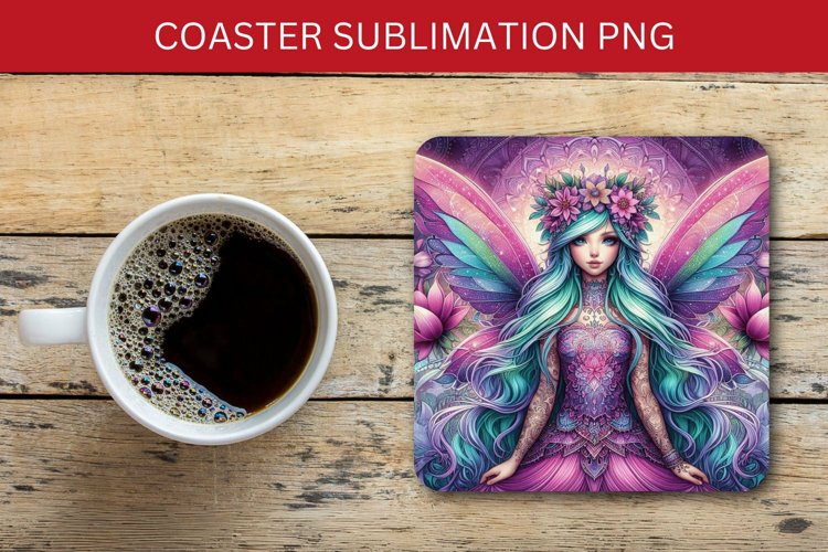 square coaster - fairy