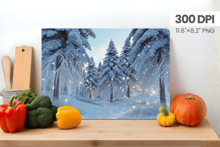 Winter Christmas Wonderland Cutting Board PNG Sublimation