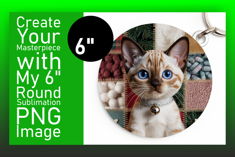 Cute Round Design Keychain Template , Holiday Pets