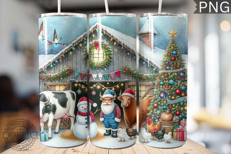 Farm Animals Tumbler Wrap - Christmas Tumbler Design