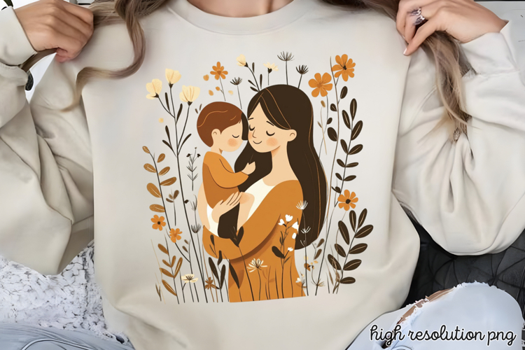 Mothers Day Folk Art Sublimation PNG
