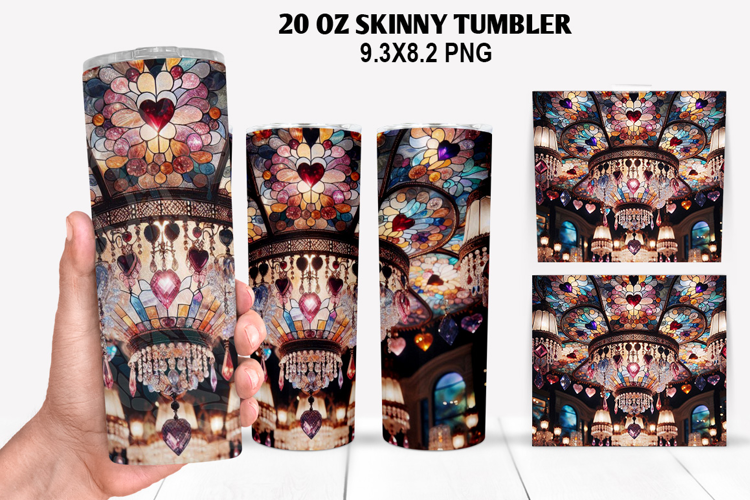 Valentine Skinny Tumbler 20oz Wrap Design, Valentine Tumbler