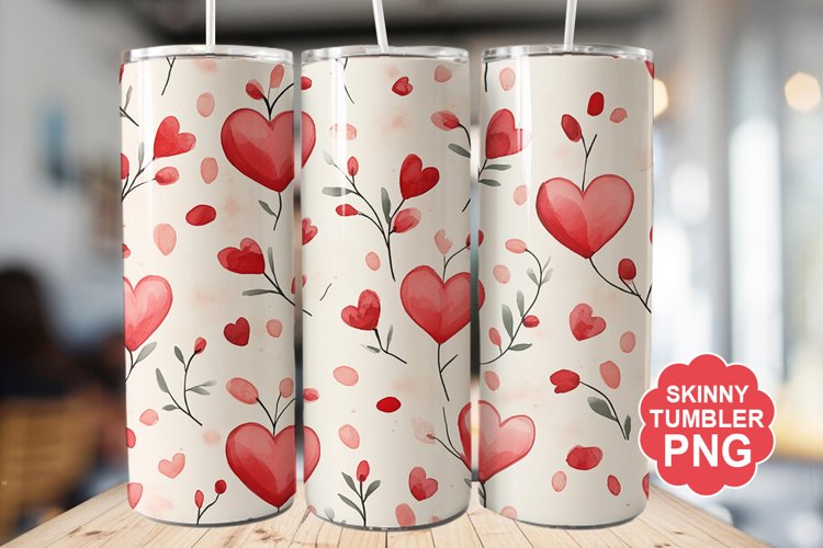Valentine Pattern Seamless Tumbler | Valentine Tumbler Wrap example image 1