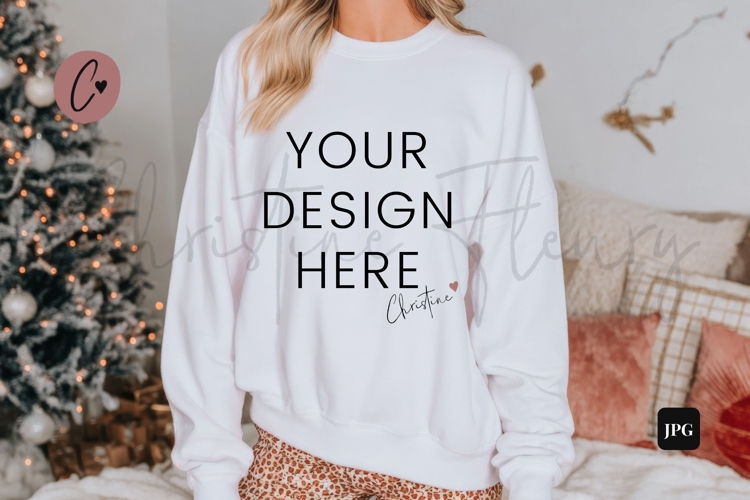 White Christmas Sweatshirt Mockup