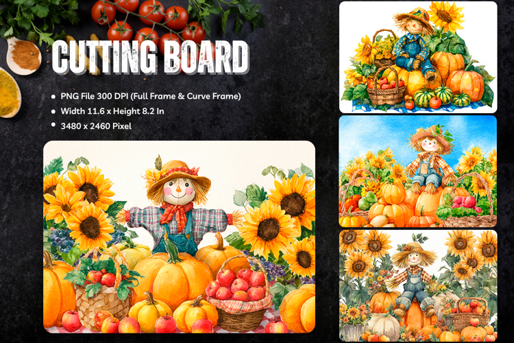 Pumpkin Cutting Board Kitchen Fall Autumn Chopping Board_73
