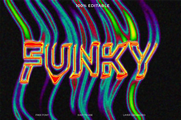 Editable FUNKY Text Effect with Colorful Neon Design on