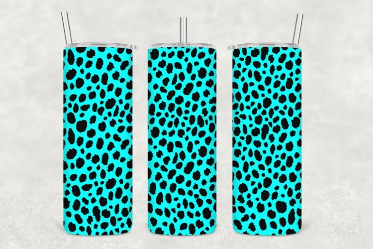 Aqua Leopard Texture Tumbler Wrap Sublimation