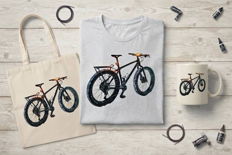 Fat Tire Bike Winter Cycling Snow Ride Art Print