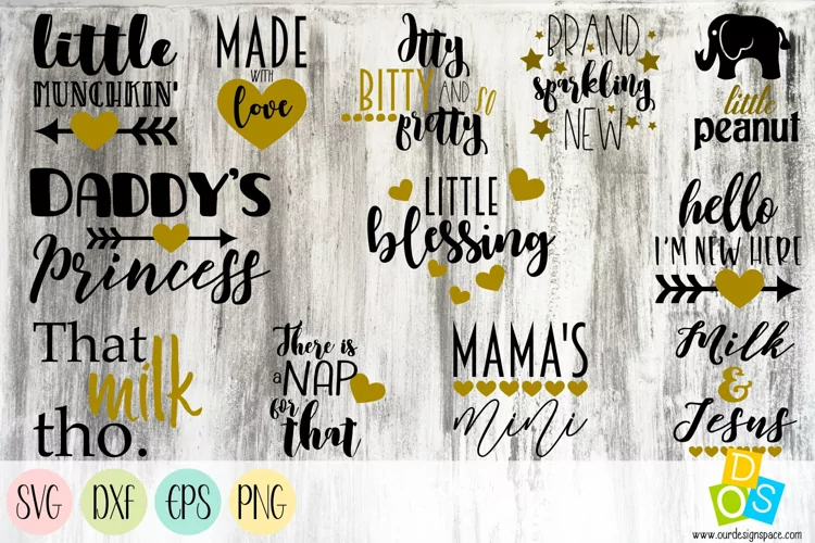 Baby Quotes SVG, PNG, DXF and EPS files for clothing