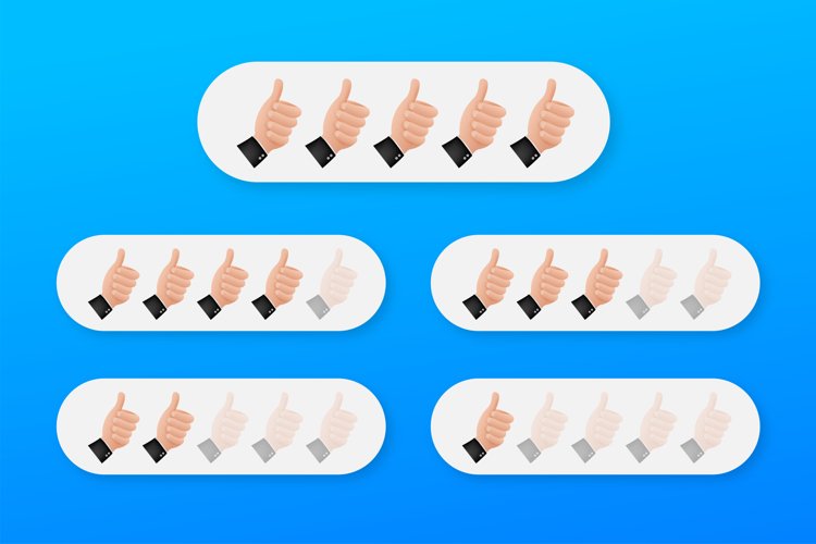 Thumbs up. Customer evaluation. Customer review rating. example image 1