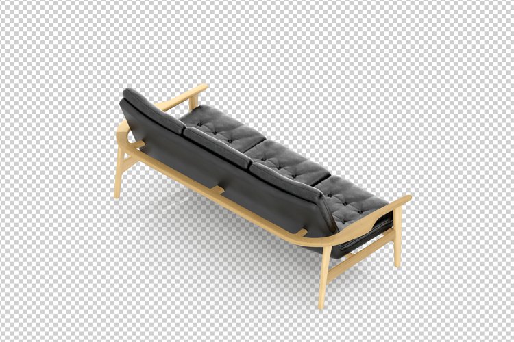 Isometric Arm Chair 3D isolated render